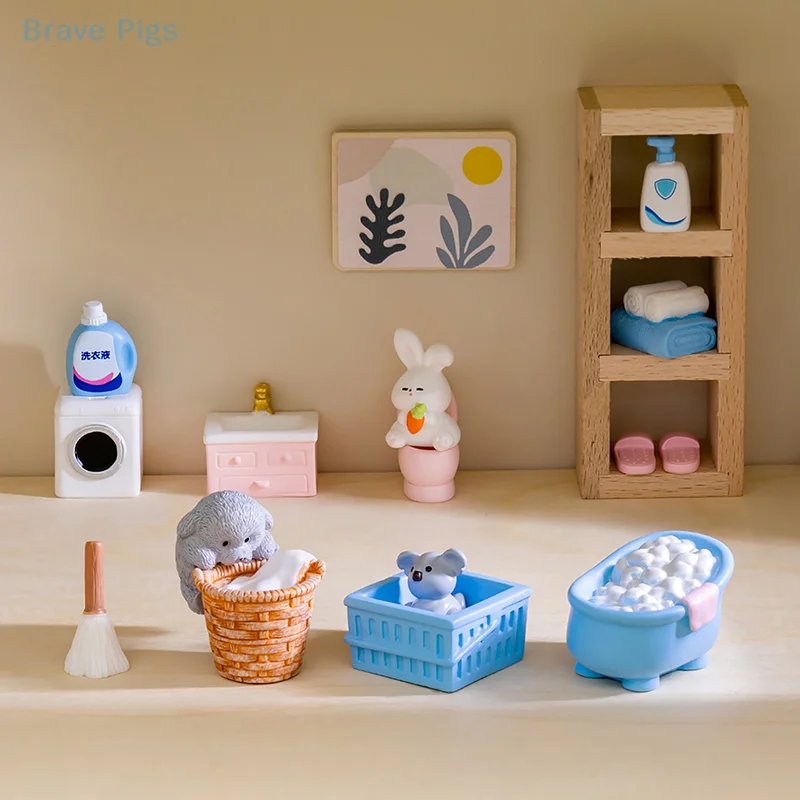 마이크로 조경 크리에이티브 욕실 물체 소품, DIY 인형 집 조경 장식 액세서리, 미니어처 장식품