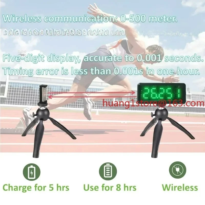 Wireless  Timer Stopwatch Accurate to 0.001 Seconds USB Charging Light Emitting Diode Track Timer