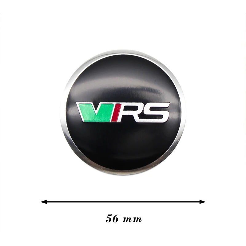 4Pcs 56mm+60mm Aluminium VRS Logo Car Wheel Centen Caps Sticker For Skoda Panal Octavia 2 3 A7 Fabia MK1 VRS Sticker Accessories