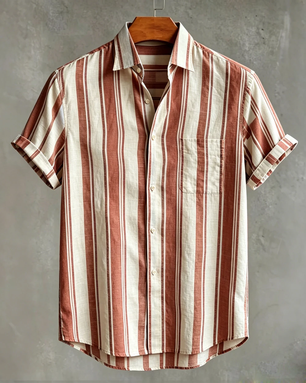 

Mens Fashion Simple Short Sleeve Linen Shirt Light Color Striped 3D Printed Shirt Hawaii Beach Vacation Casual Business Clothing