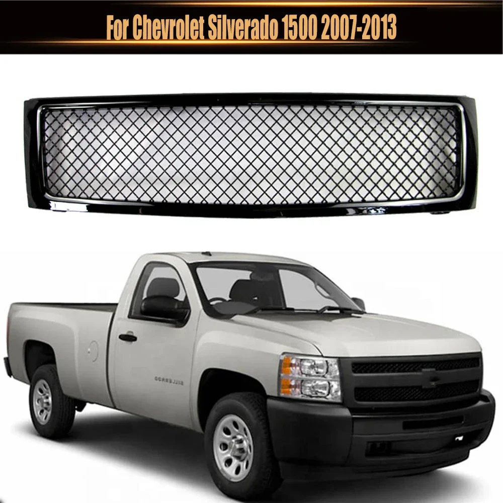 

Front Bumper Grill Hood Grille Auto Racing Car Grills Direct Replacement Grille For Chevrolet Silverado 1500 2007-2013