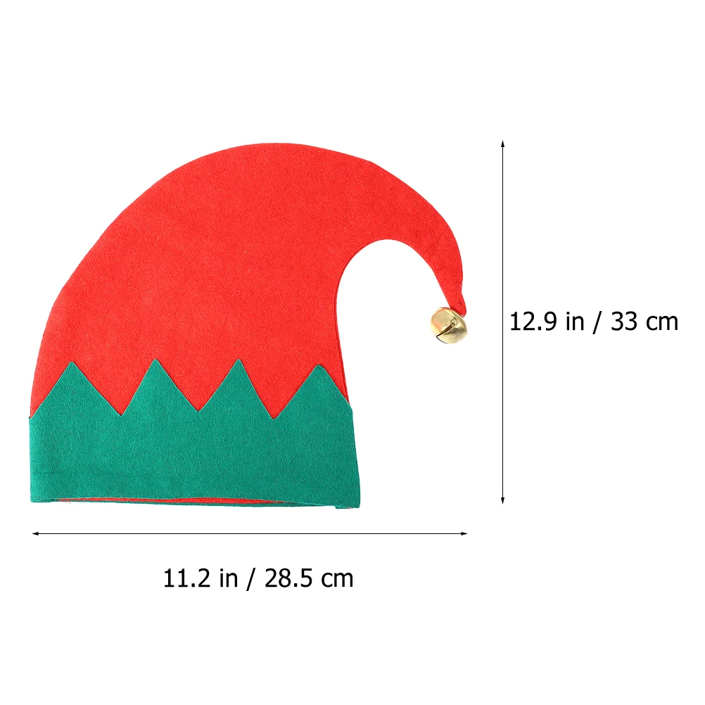 

2Pcs Velvet Elf Hat Christmas Prop Non fading Party Decoration Red Child Size Home Gathering Holiday Performance