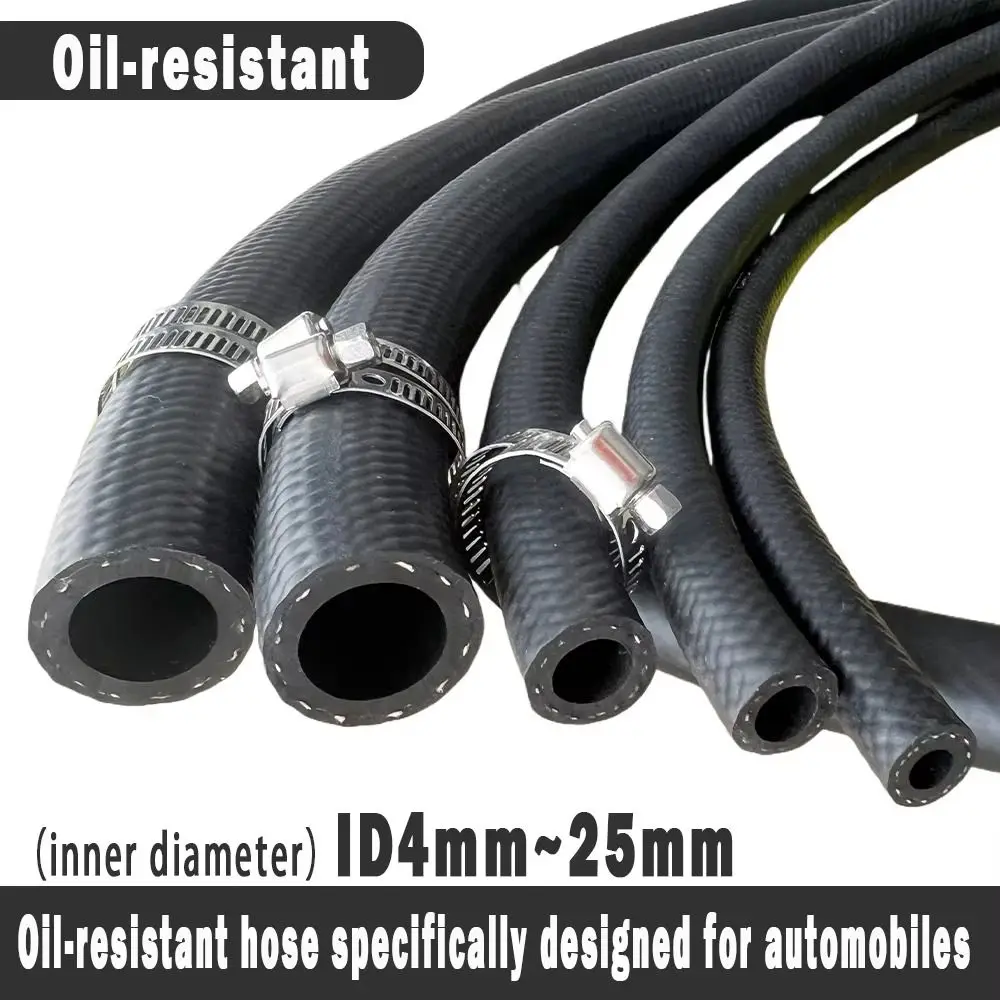 1M New Multifunctional Car Fuel Hoses ID 4 5 6 8 10 12 14mm with Pipe Clamp Diesel Hose NBR Oil Resistant Hose