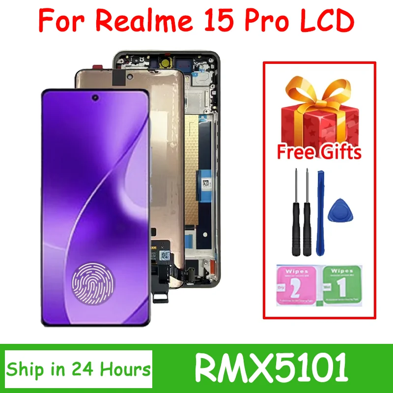 6.8''AMOLED For Oppo Realme 15 Pro RMX5101 Lcd Display Screen Touch Digitizer for Realme 15Pro Display With Frame