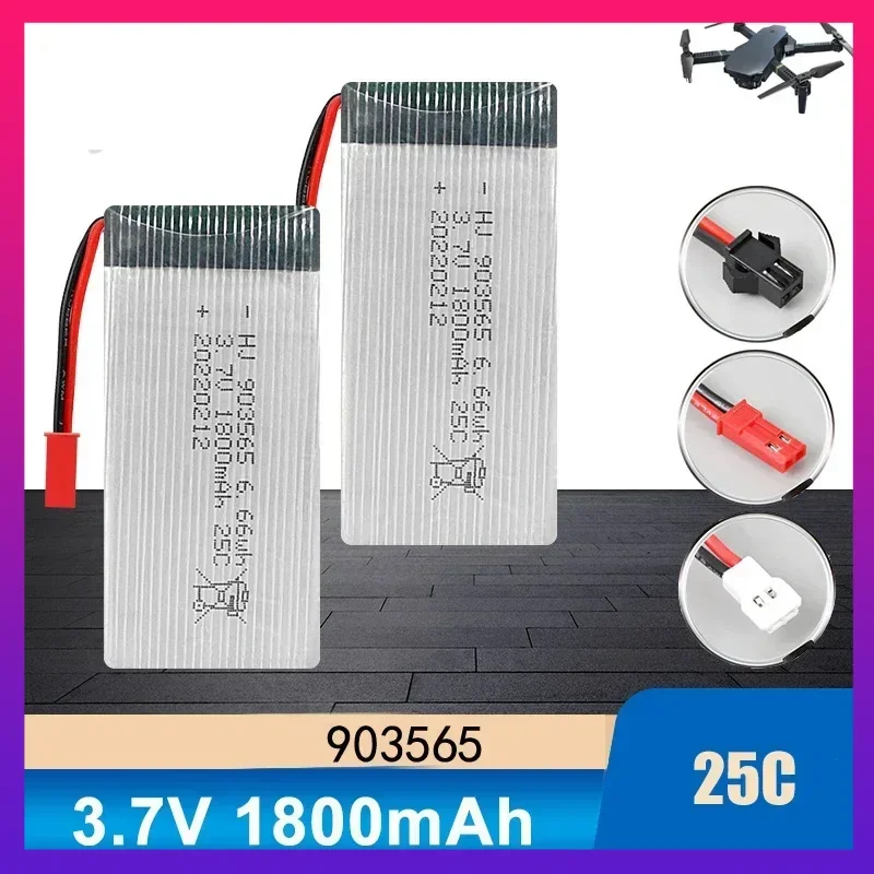 

3.7V 1800mAh 903565 Polymer Lithium Batteries for Drone , Remote control aircraft,Super long battery life,High magnification 25C