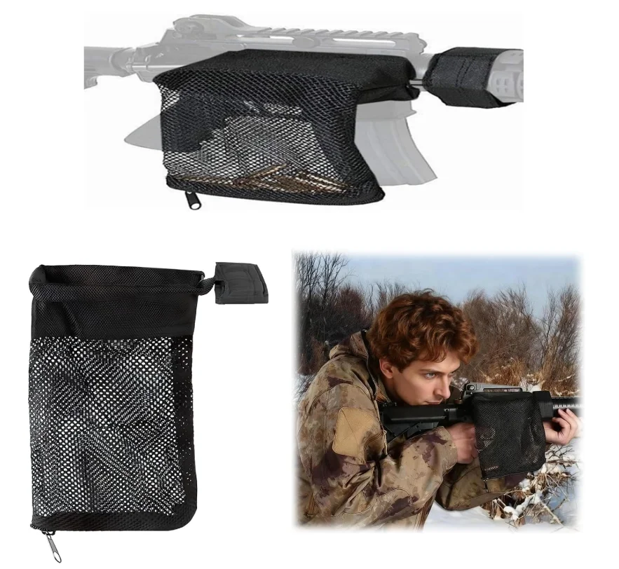 2psTactical Brass Catcher - Durable Mesh Bag Quick Release Molle Pouch for Hunting Training