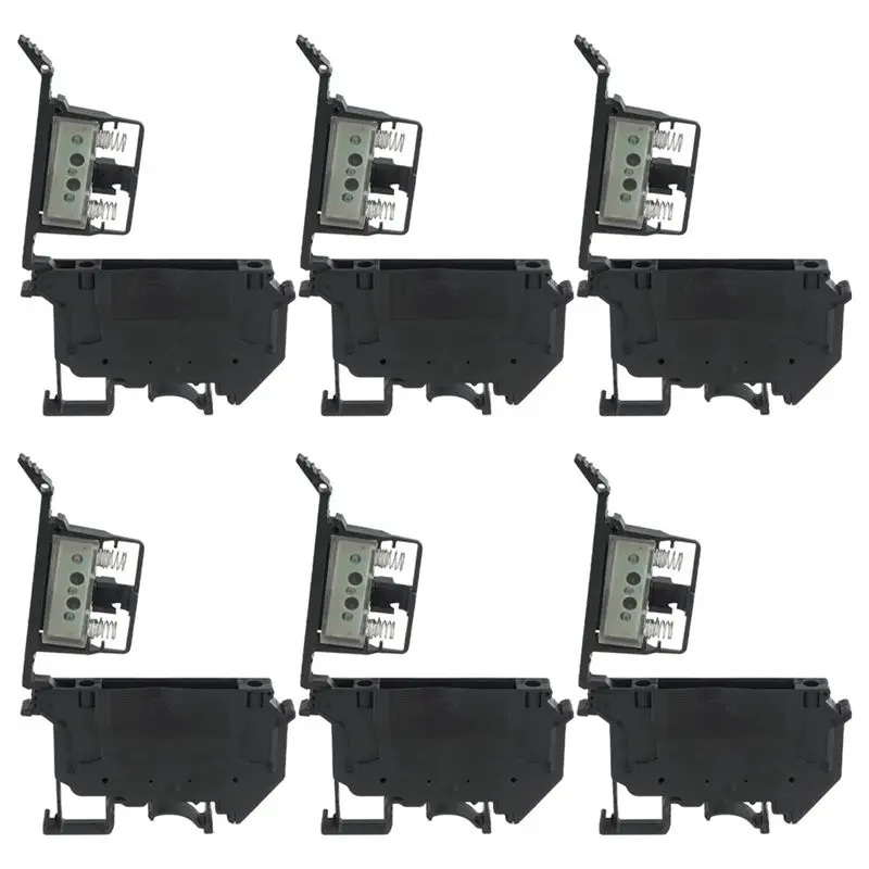 [A93Z!】 UK5-HESI UK5RD With LED DIN Rail Fuse Terminal Base Disconnect Terminal Block Screw Clip (Pack Of 6Pcs,Black) Easy To Us