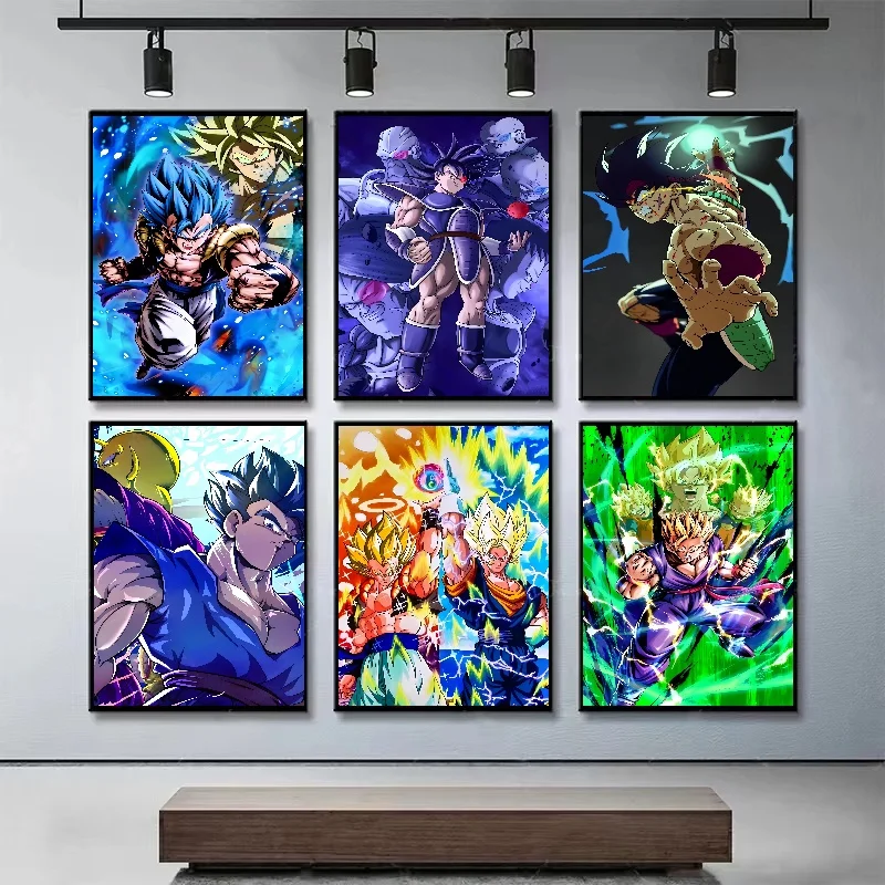 Wall Art Decoration Painting Anime Dragon Ball Son Goku Gohan Vegeta Poster Suitable for Holiday Gifts for Children and Friends