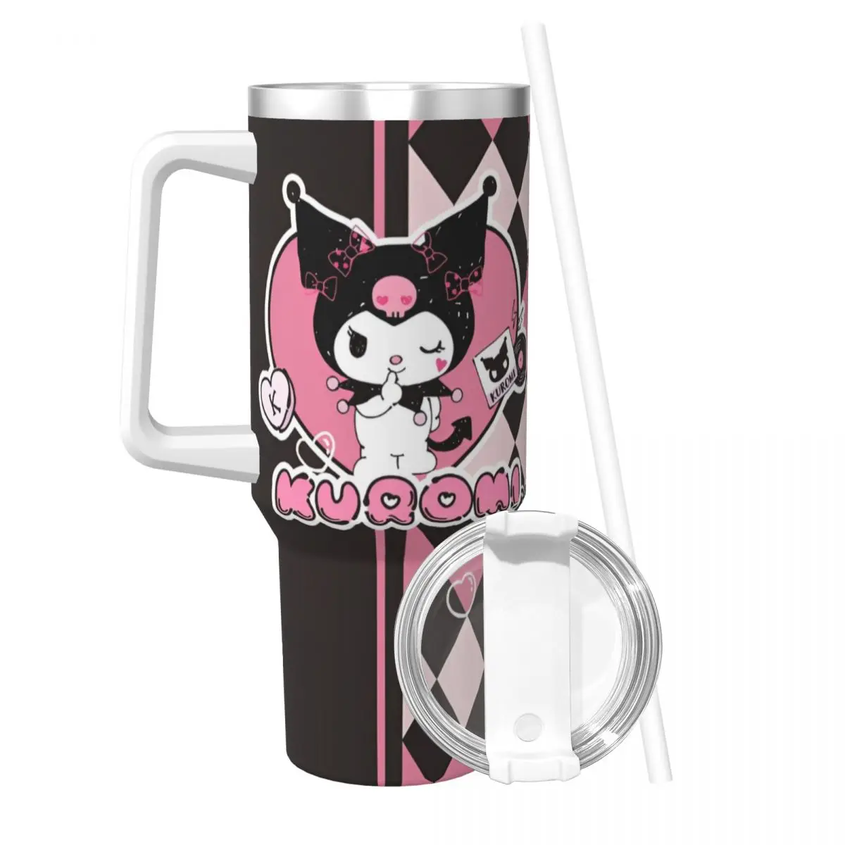 Sanrio Kuromi Kawaii Stainless Steel Tumbler Camping Car Mugs 40oz Thermal Cups Heat Preservation Cold Drink Milk Water Bottle