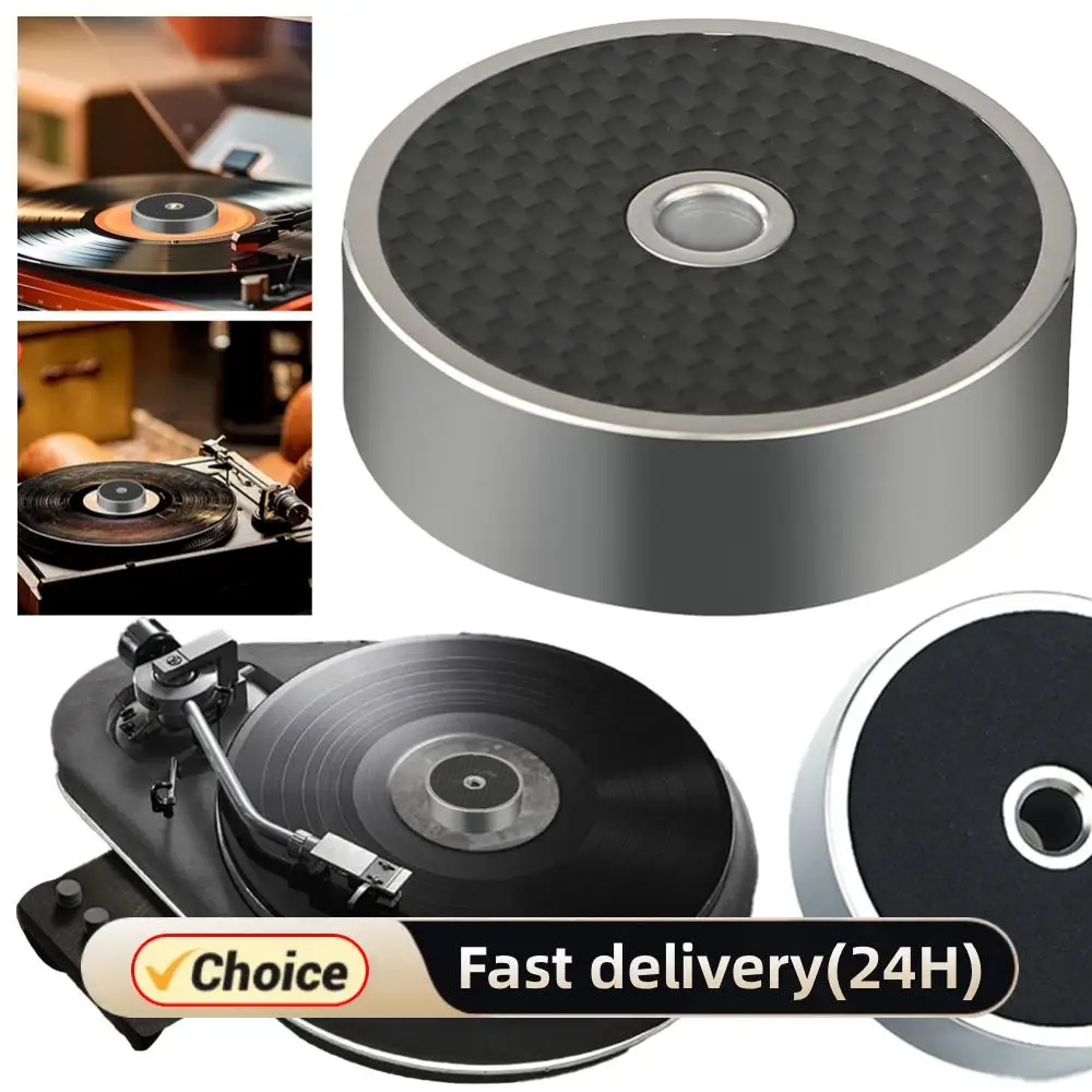 Record Weight Clamp 304 Stainless Steel/Carbon Fiber Vibration Reducer for Vibration Balanced for LP Vinyl Record Weight Player
