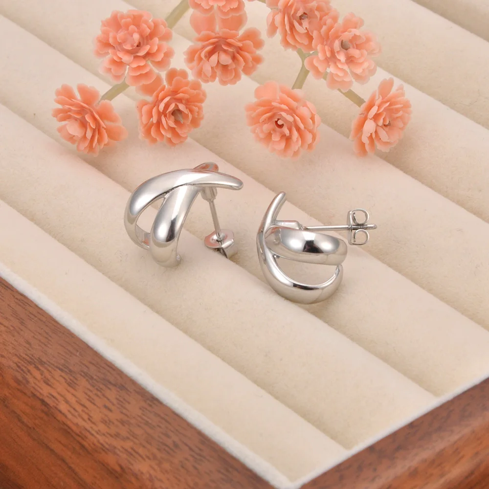 JeeMango Exquisite Ohrstecker mit Mikropavé-Zirkon-Knoten-Design, antiallergischer Edelstahl-Ohrschmuck für Damen E26118 – Detail 11