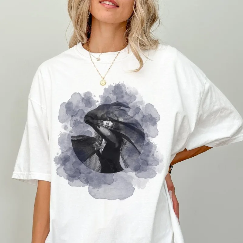 Retro Stevie Nicks Pattern T-shirt - Retro Rock Tour T-shirt Suitable for All Seasons Unisex Casual Retro Cotton Women's T-shirt