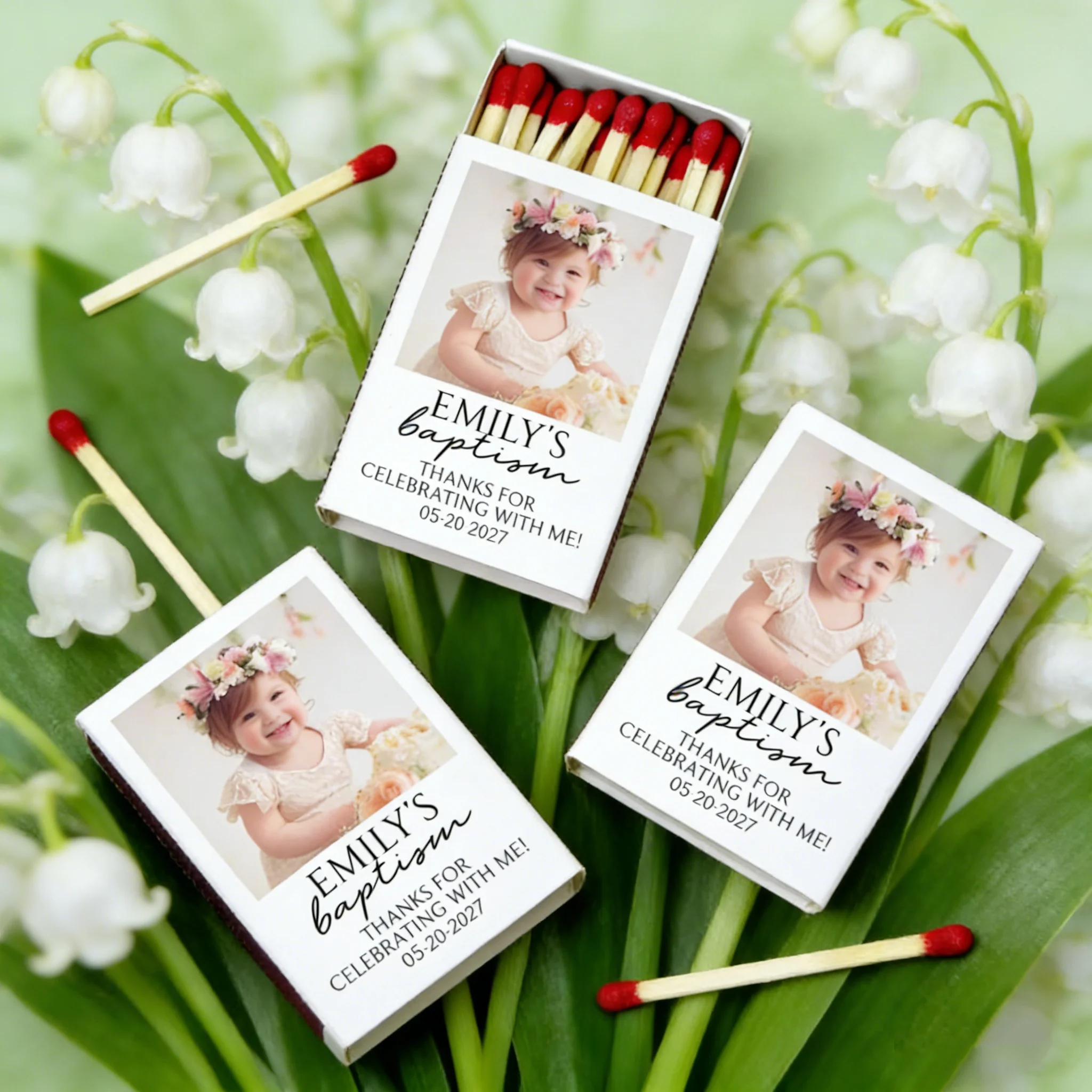 Cajas de recuerdo personalizadas para bautizo con foto personalizada – Detalles únicos para invitados de bautizo y primera comunión para niñas