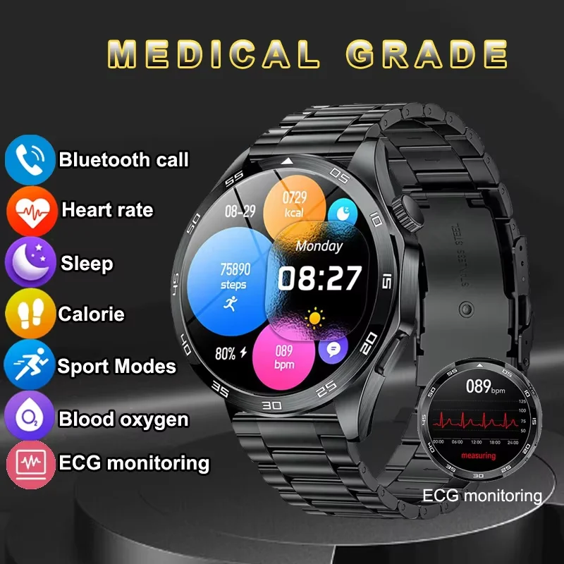 

LIGE New Smartwatch For Men ECG Heart Rate Monitor Medical Grade Men’s Watches Bluetooth Call Bracelet Smart Watch For Android