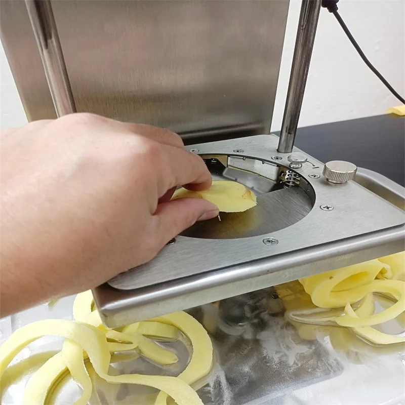 آلة البطاطس المقلية آلة القطع الحلزونية الكهربائية آلة الرقائق الملتوية آلة الرقاقة التجارية #6