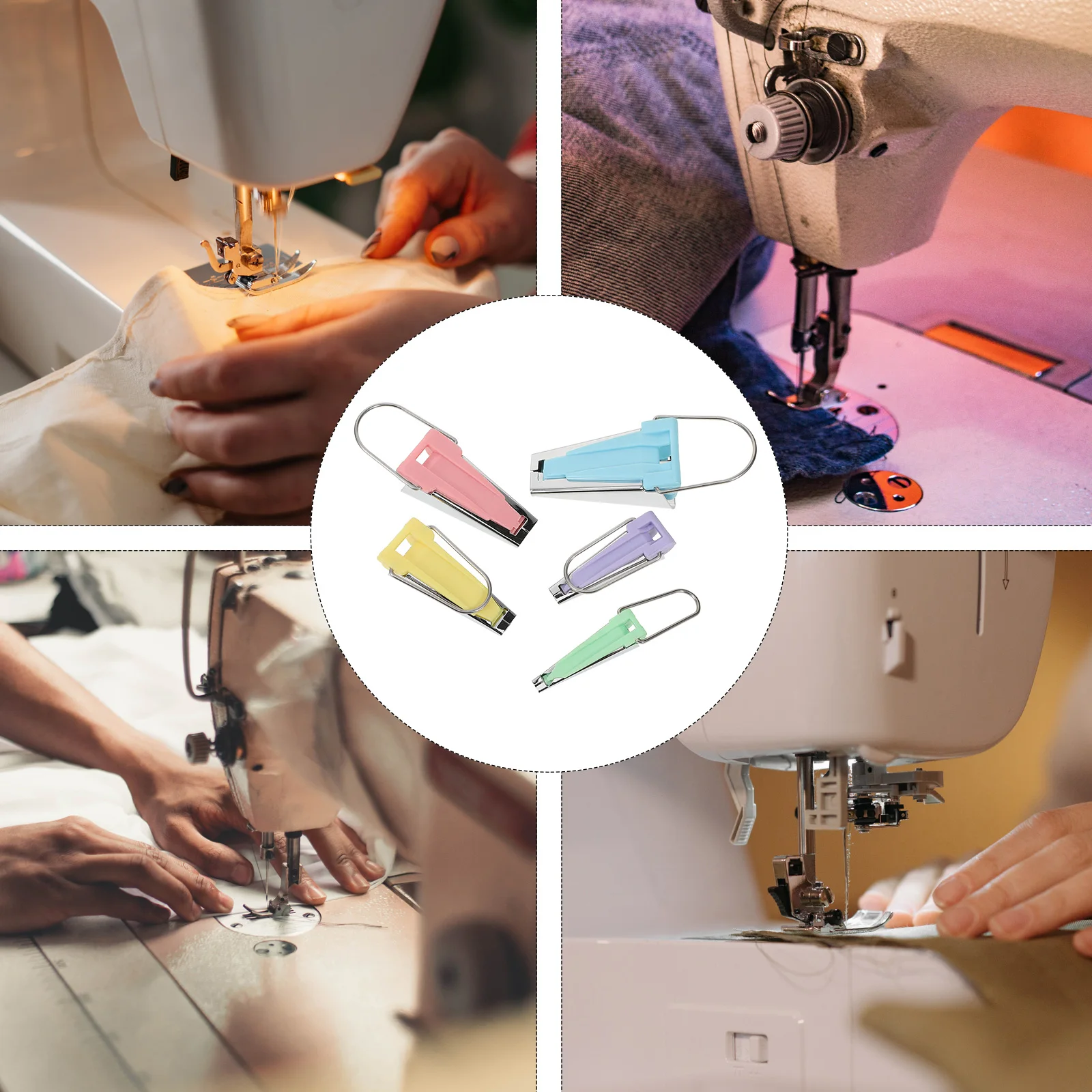 

5Pcs Quilting Bias Tape Maker Kit Practical Folding Fabric Tool Set for Sewing Crafts DIY Quilting Binding Maker Tools