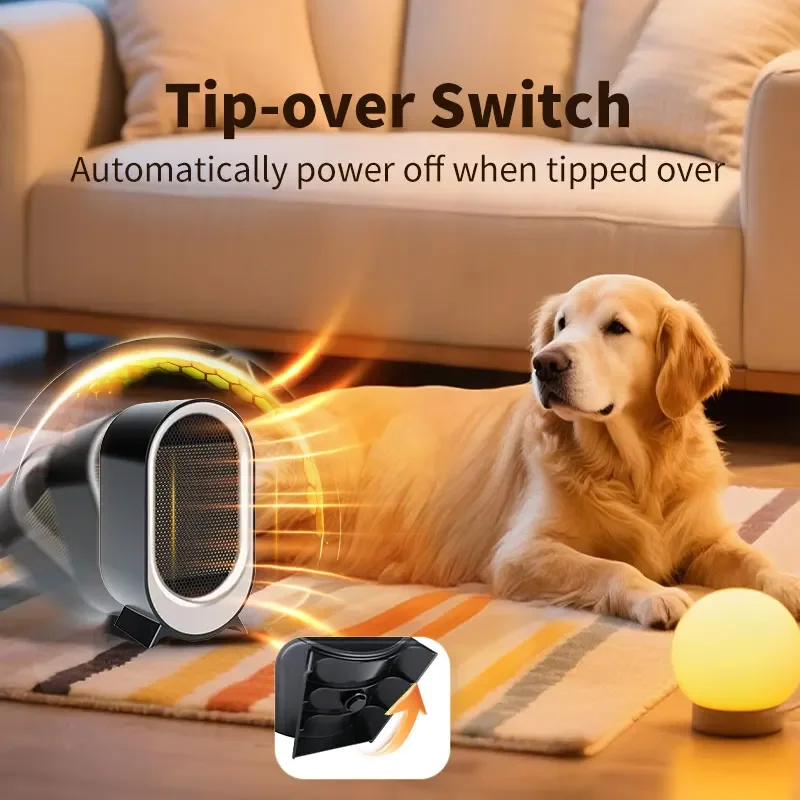 1200 واط سخان كهربائي محمول صغير سطح المكتب مروحة ومدفأة الذكية منفاخ الهواء الساخن للمنزل غرفة نوم مكتب معطف شتوي