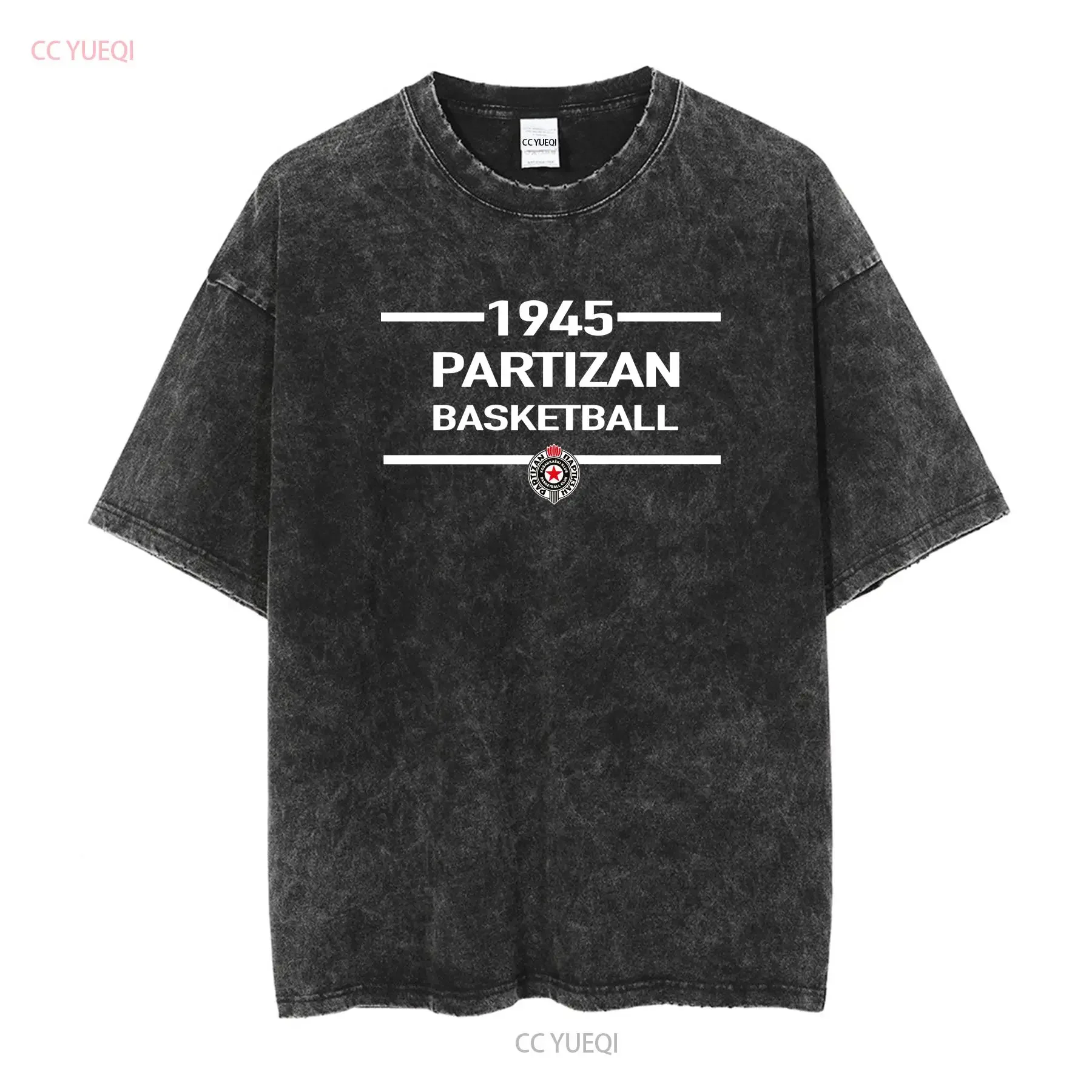 PARTIZAN BELGRADE SERBIA Basketball Cottonrulz T shirt High Quality 100 Cotton Oversize Fit Crew Neck vintage Washed graphic