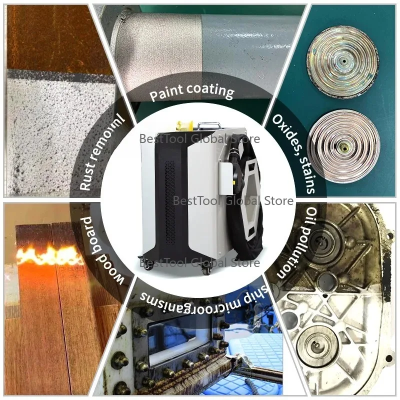 Pulsed La-ser Cleaning  Machine M-etal Rust Re-moval Coating 200w Laser Cleaning Machine Air Cooled La-serCleaning for Car Parts