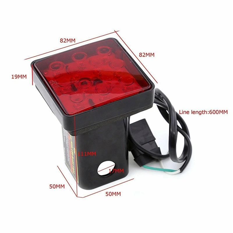 AUTO Led 2Inch Trailer Hitch Trailer Light Cover With 12LED Brake Lights, Red Trailer Light Cover Fit Receiver With Pin