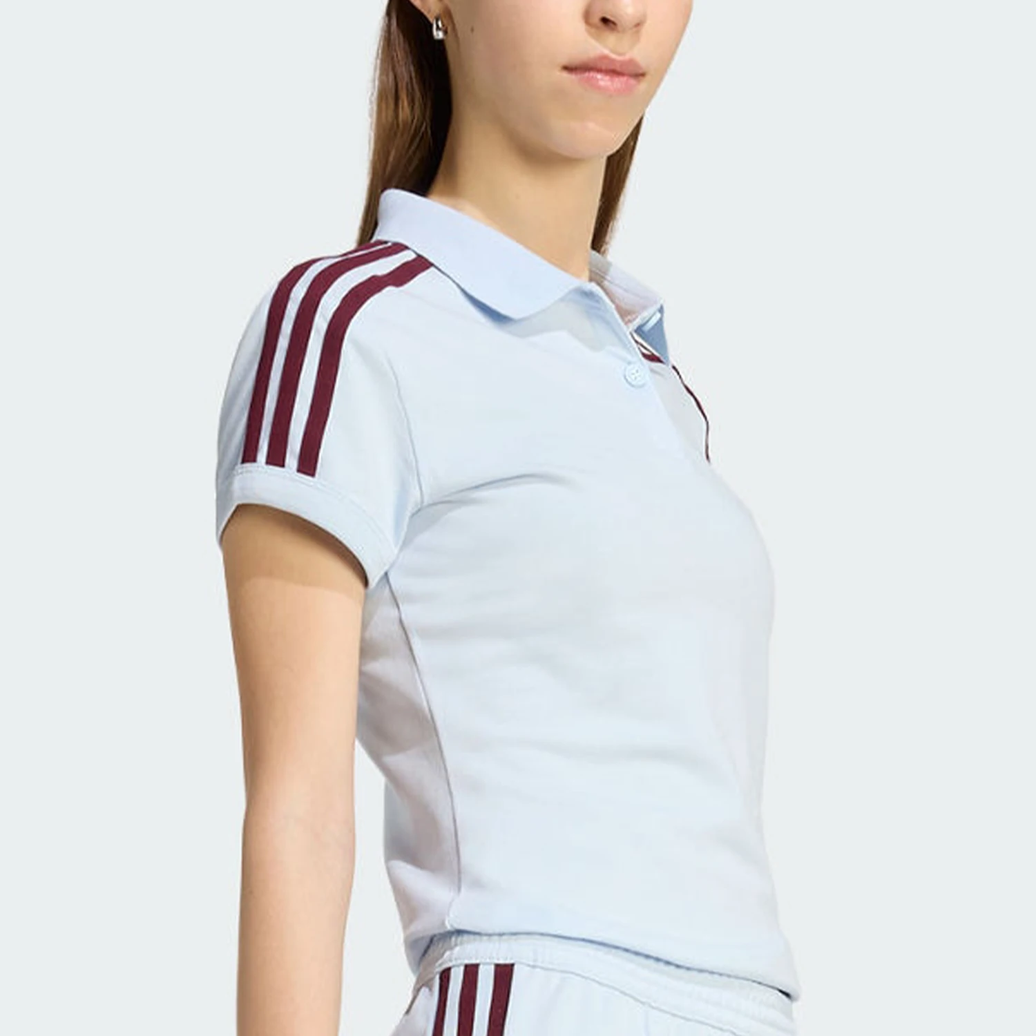 Adidas genuine clover women's lapel button short sleeved polo shirt KD3698