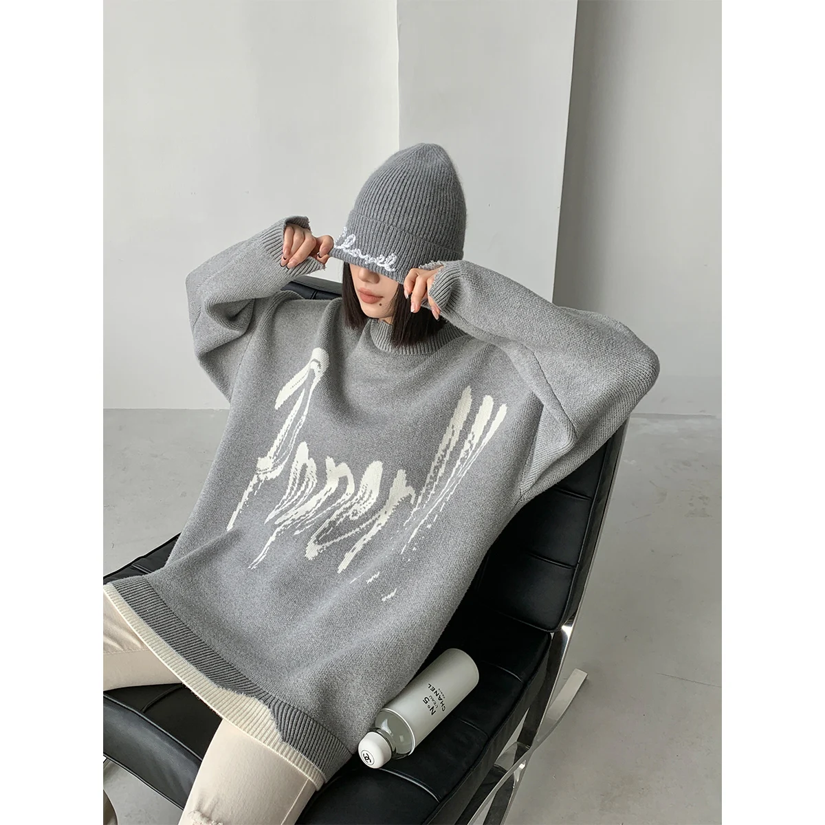 

Women's Thiened High Collar Knitted Sweater Autumn Winter New Sle Faionable Inner Wear round Ne Long Sve Top