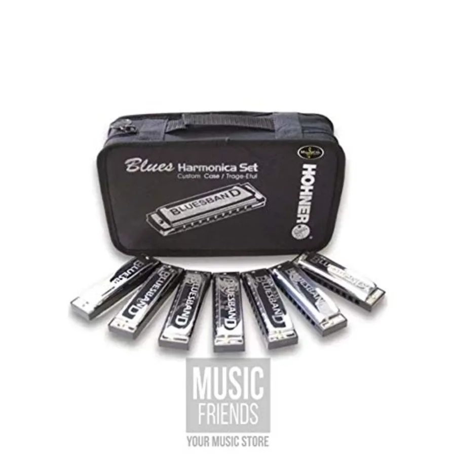 مجموعة Hohner Bluesband Harmonica مكونة من 7 قطع لعشاق موسيقى البلوز تتضمن هارمونيكا مفاتيح متعددة للعب متعدد الاستخدامات في Liv