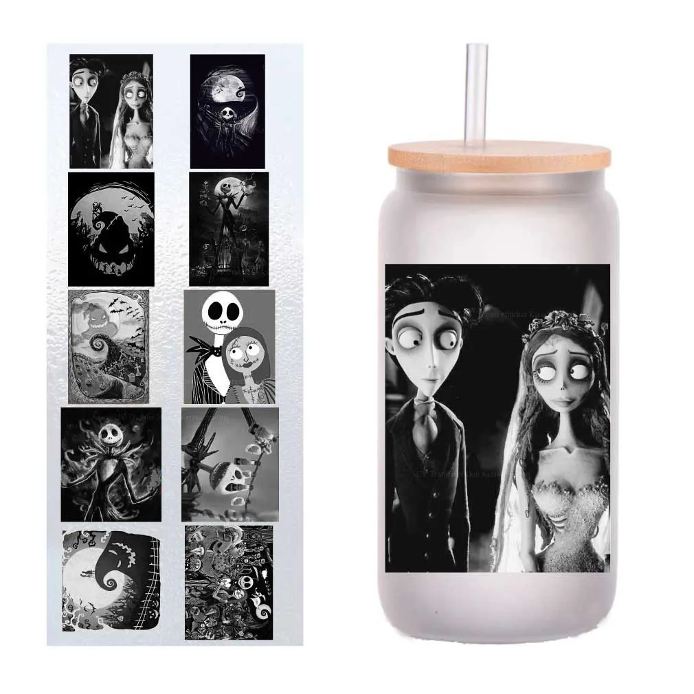 

10 four-inch cartoon Christmas horror night UV transfer stickers crystal label glass glass sticker customization