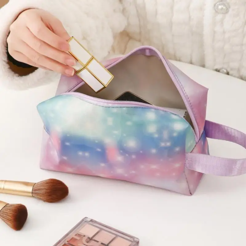 【Y】Gradient Cosmetic Bag With/without Handle, Waterproof Makeup Pouch, Portable Travel Toiletry Organizer For Women