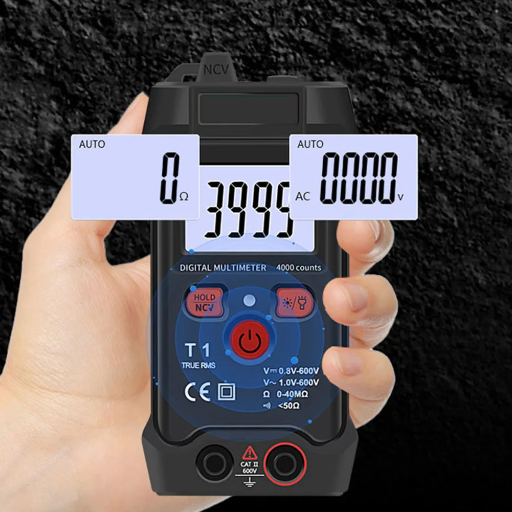Auto Ranging Digital Multimeter with NCV Capability 4000 Counts for Reliable AC Voltage DC Voltage and Ohm Testing