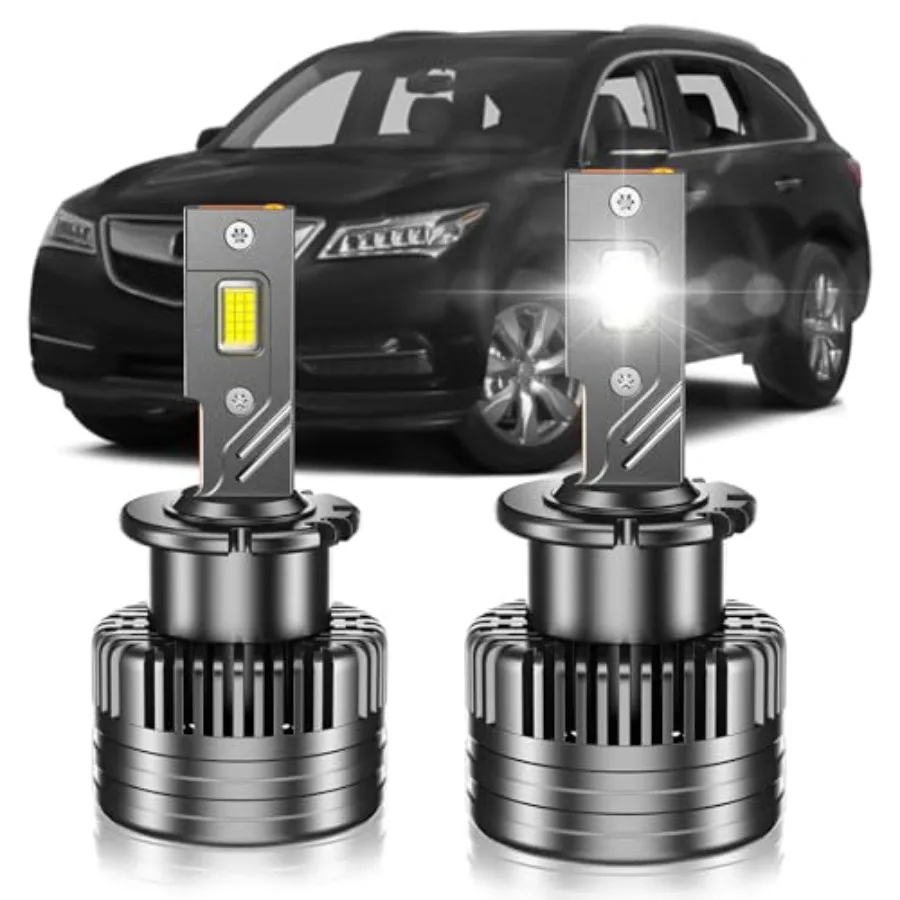 

D2S HID bulbs for Acura TL TSX MDX RL RDX 2004-2015 quartz glass cool white 6000K 24000LM high-output plug-and-play replacement