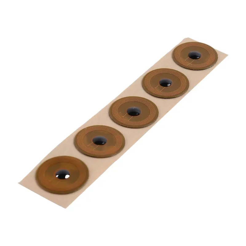 High Temp 10Mm Diameter Temperature RFID FPC Tags NXP NFC213 Mini Cards 13.56Mhz Anti-Fake Anti-Metal Passive RF Card 5P