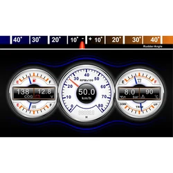 KUS Two Fuel Engines TFT Screen Integrated Data Monitor 7 Inches Gauge Panel Compatible with J1939 or NMEA 2000 Network 9-32VDC