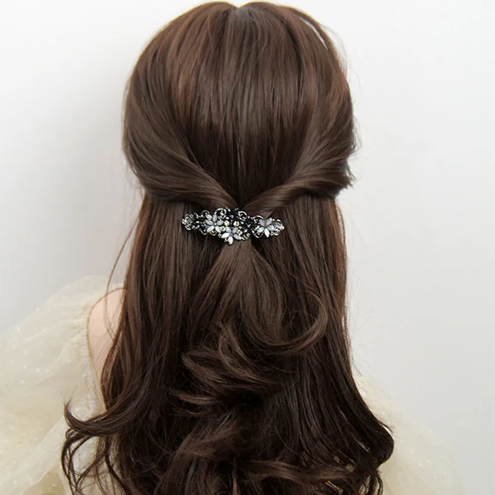 

Rhinestone Ponytail Holder Clip Hair Barrettes for Women Girls Portable Easy Styling Comfortable Non Scratch Decorative Hair