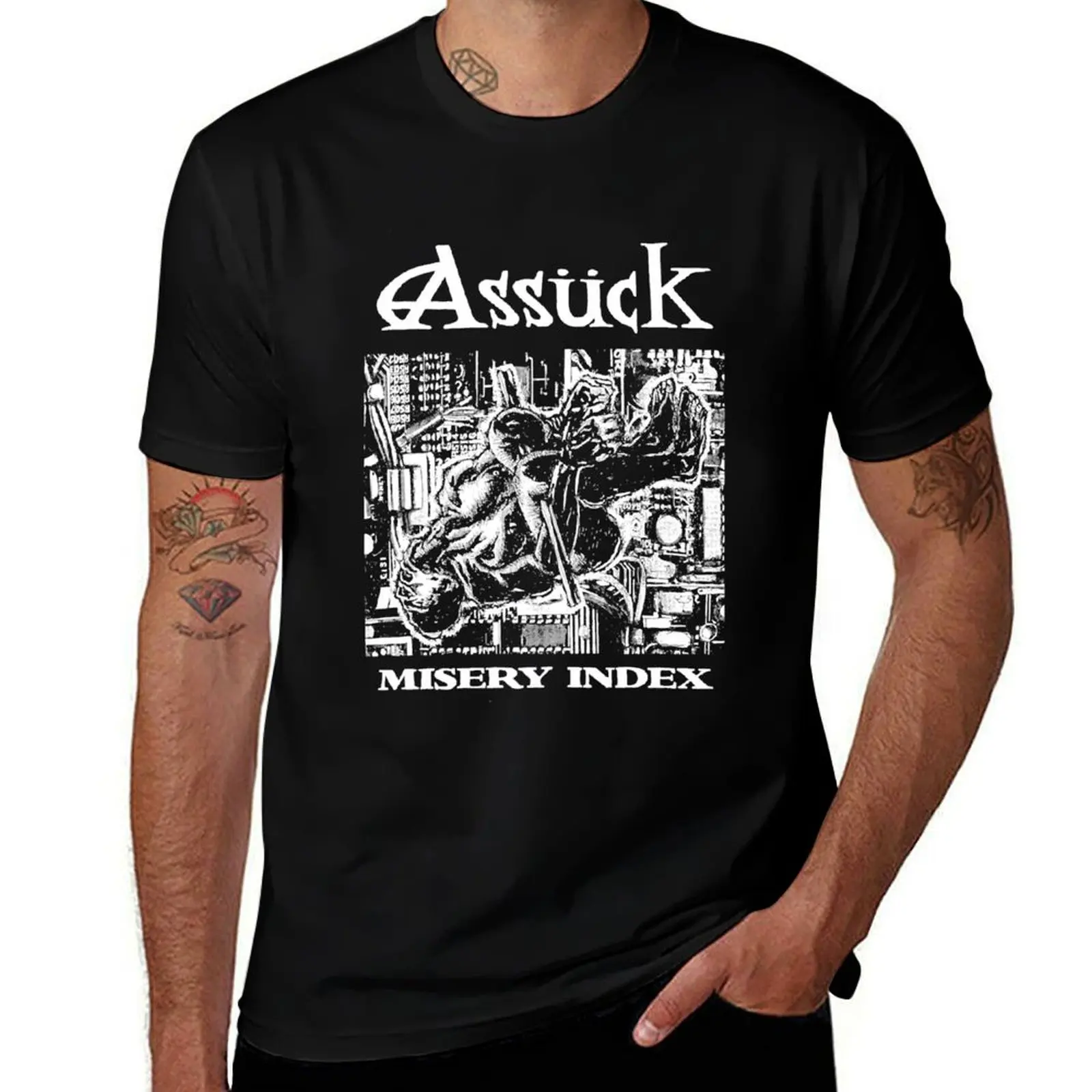 

Assuck grindcore T-Shirt T-shirts man graphic t shirt vintage vintage graphic tee fitted t shirts for men