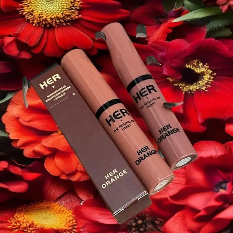 HERORANGE Shimmering Water-Glossy Mirror Lip Glaze, Moisturizing, Not Easy To Fade, Easy To Apply Lip Gloss Cosmetics