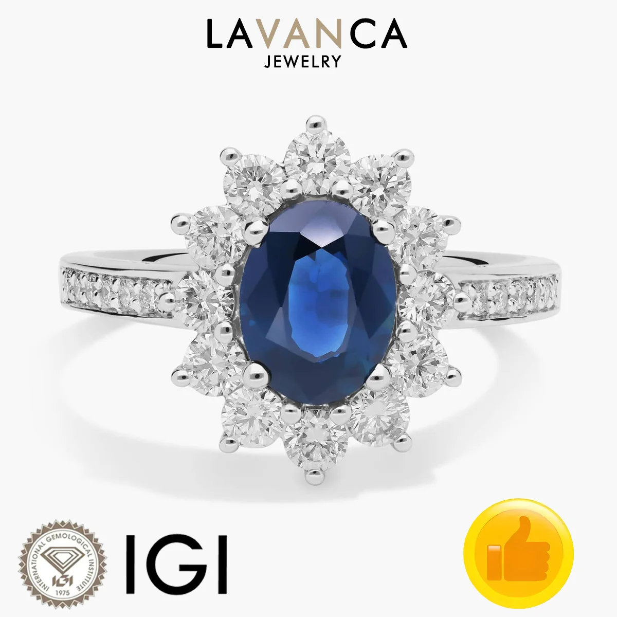 

Кольцо с лабораторным сапфиром и бриллиантом в форме подсолнуха, белое золото 9K/14K/18K, обручальное кольцо в стиле Half Eternity, роскошные ювелирные изделия для женщин