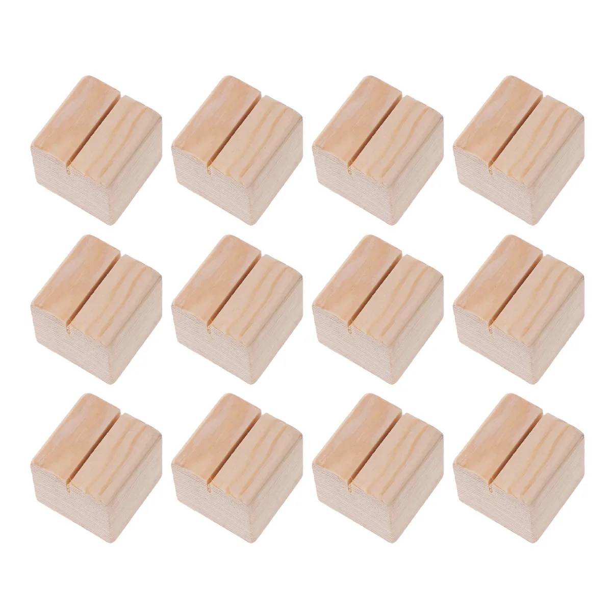 

12pcs Wooden Note Holder Rustic Design Card Stand Menu Photo Name Memo Stand Table Number Holder Desk Organizer
