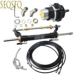 Outboard Hydraulic Steering Kit Marine Steering System With Cylinder Helm Pump for engines till 90HP 20 Feet Hoses