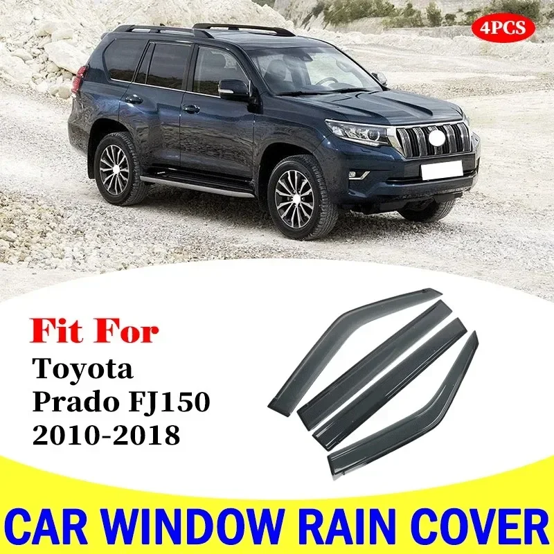 

Car window deflectors Rain cover For Toyota Prado FJ150 car wind deflector guard rain vent sun visor cover styling accessories