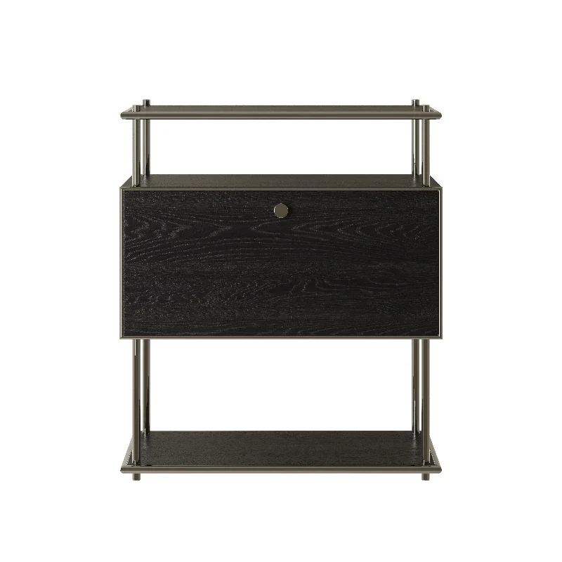 

Modern simple wooden stainless steel dining side cabinet, small household minimalist style locker