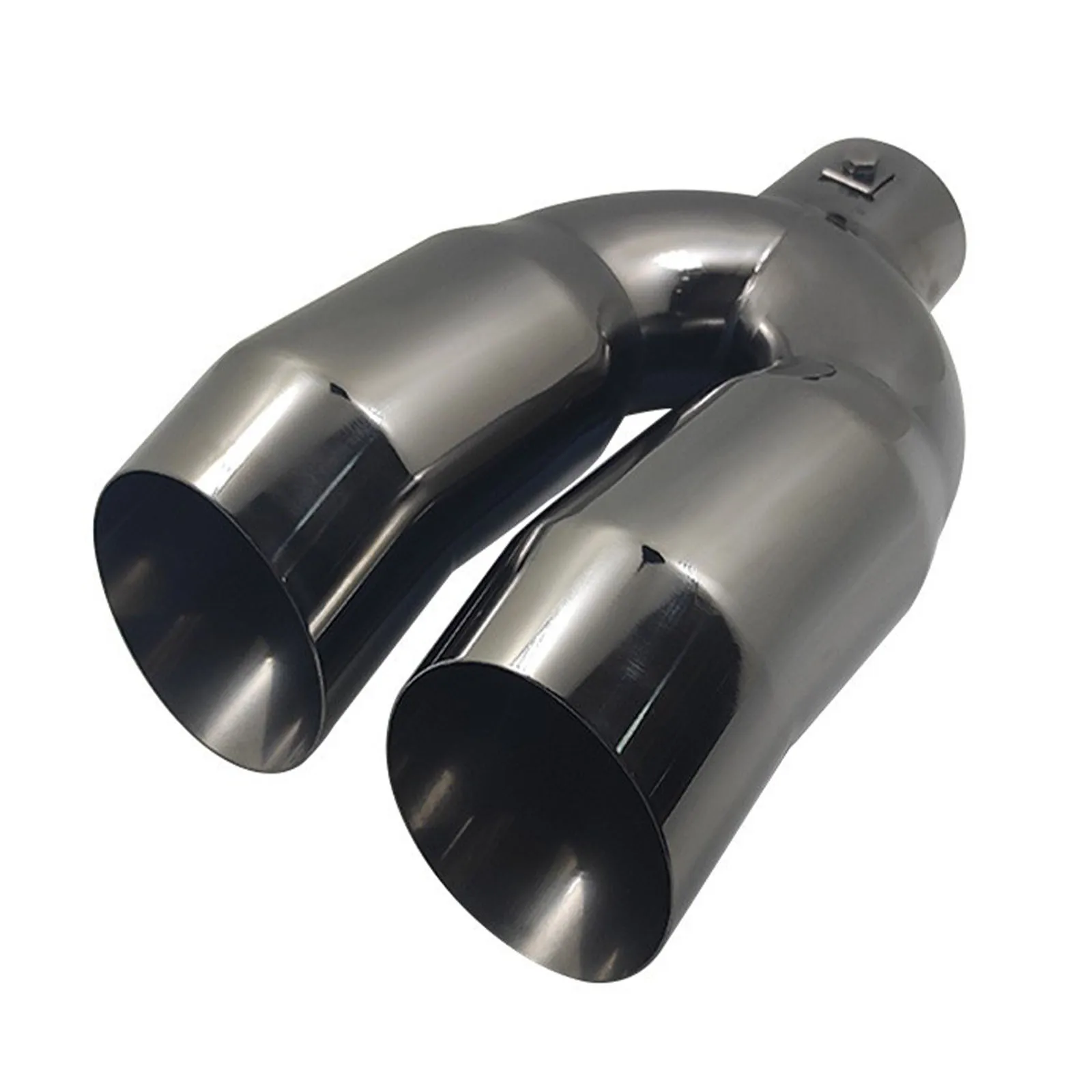 

Для автомобиля 62 мм впускная выхлопная труба универсальный двойной выпускной высококачественный наконечник автомобильного глушителя из нержавеющей стали хромированный задний наконечник глушителя хвост