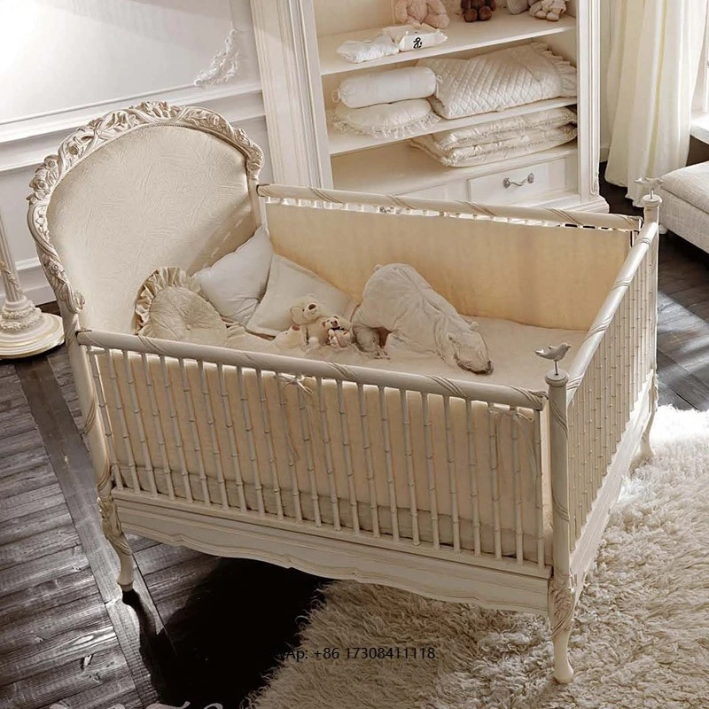 

European Luxury Solid Wood Carved Children's Bed with Custom Storage Durable Villa Bedroom Furniture for Hotels