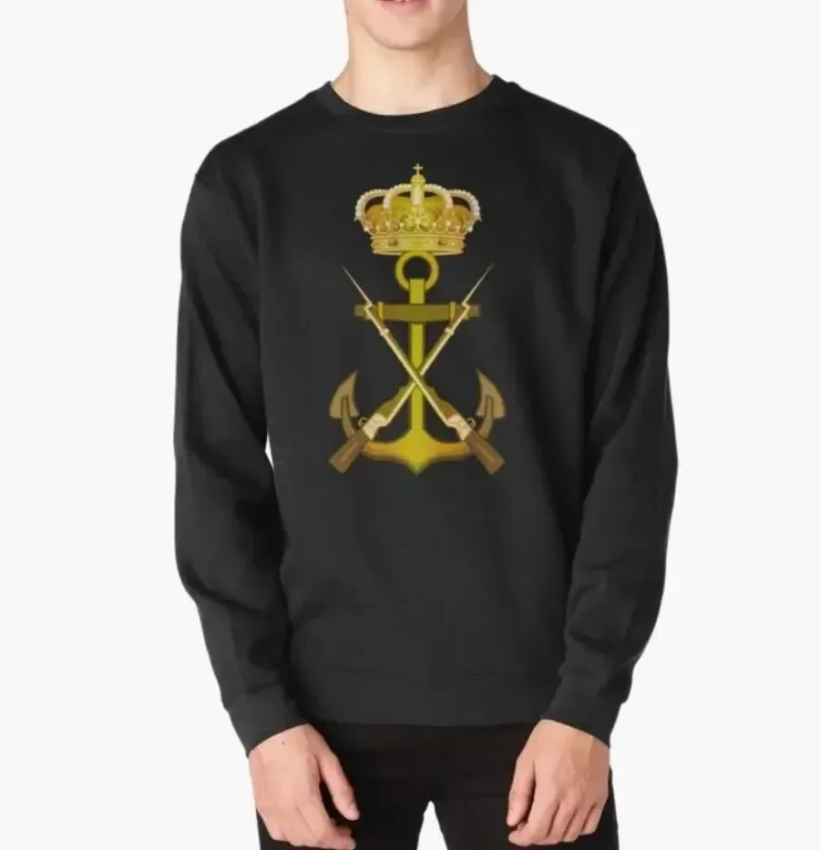 SPANISH NAVAL MARINE INFANTRY Naval (GOLD) Men Pullover Hoodie Autumn and Winter Sweatshirt