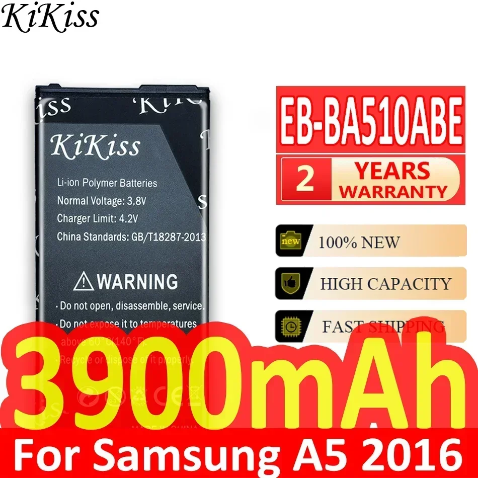 KiKiss Battery EB-BA510ABE For Samsung Galaxy A5 2016 A510 A510F A5100 A510M A510FD A510K A510S 3900mAh