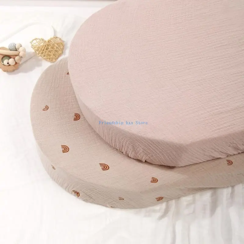 

F1CB Cotton Baby Cradles Sheet Toddler Bed Liners Breathable Baby Bedding Sheets Colorful Baby Bed Liner for Comfortable Sleep