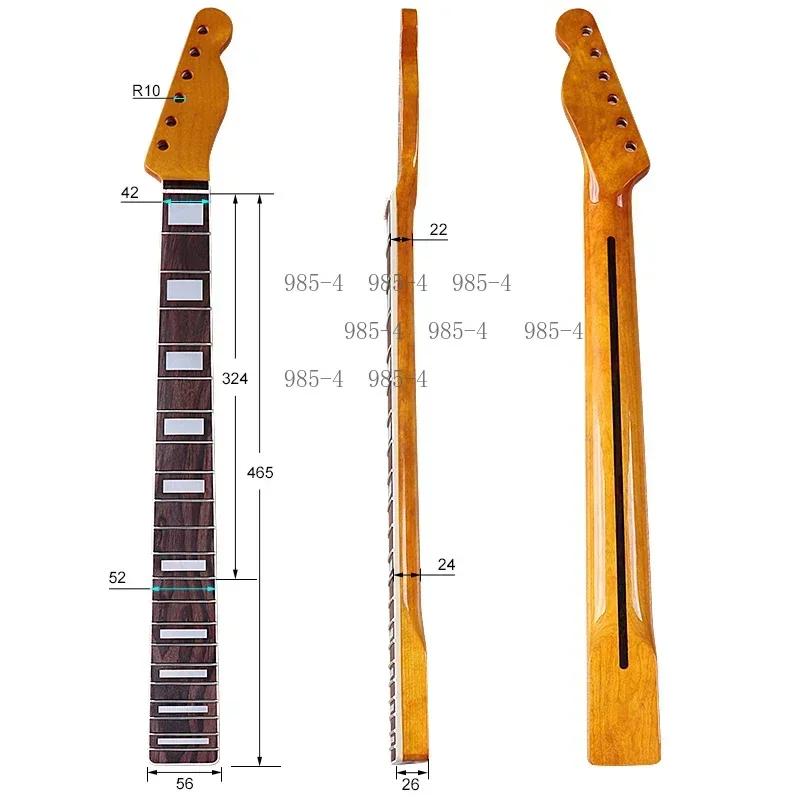 TL Neck 6 String 21 Fret Maple Edge Yellow Bright Neck Redwood Fingerboard Guitar Parts
