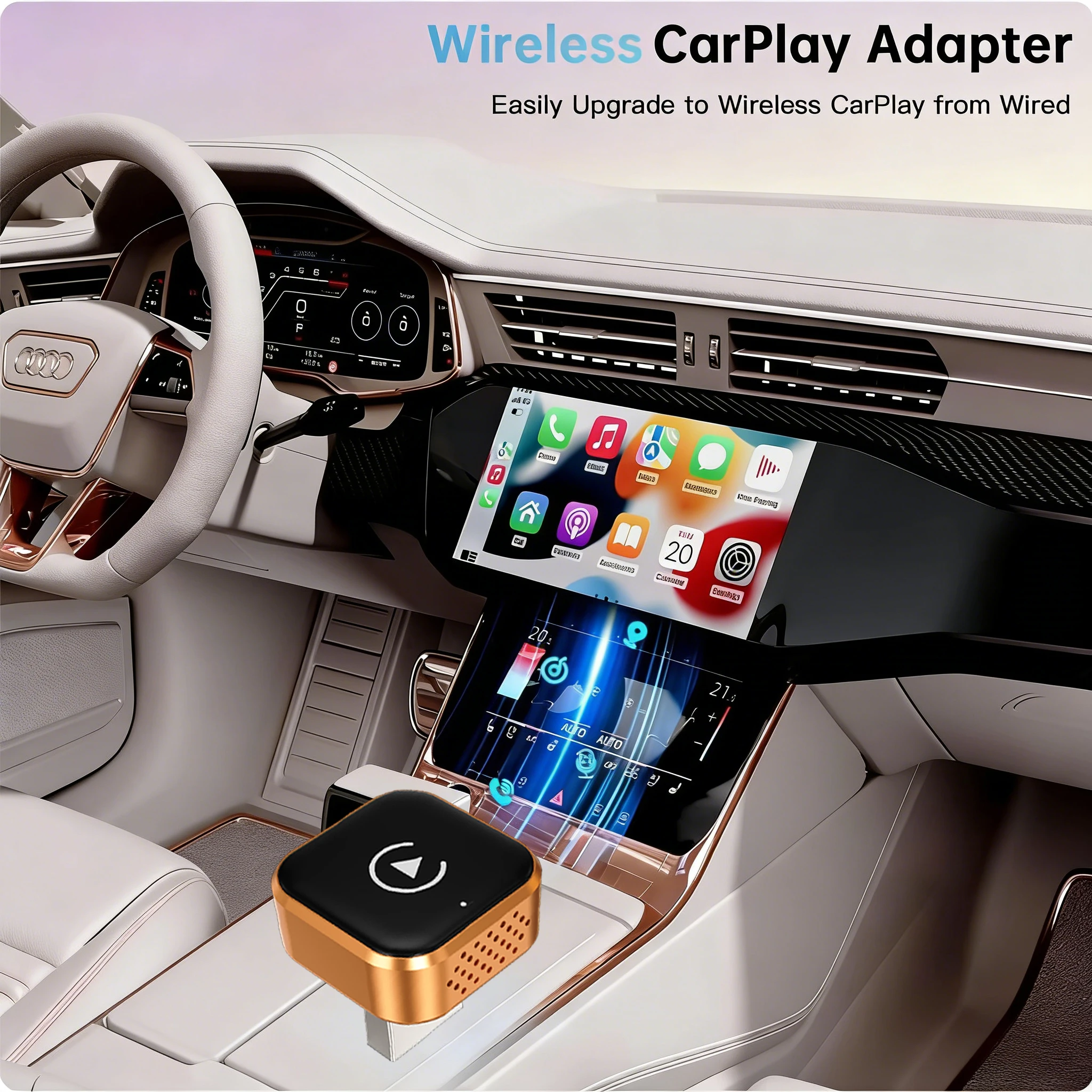 2in1 Wireless CarPlay Dongle Wireless Android Auto Adapter AI Smart Box Car Intelligent Systems For Car With Wired CarPlay