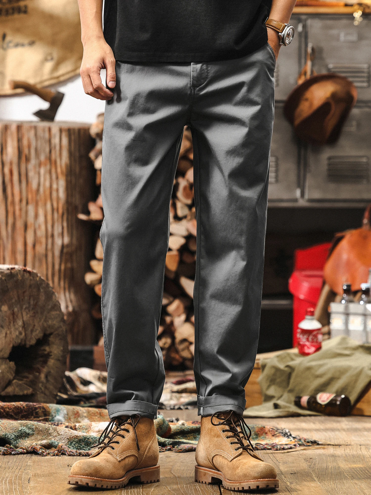 

Ice Silk Loose Fit Casual Pants Men's Summer Thin Breathable Straight Leg Long Trousers Faionable American Sle Loose Jeans