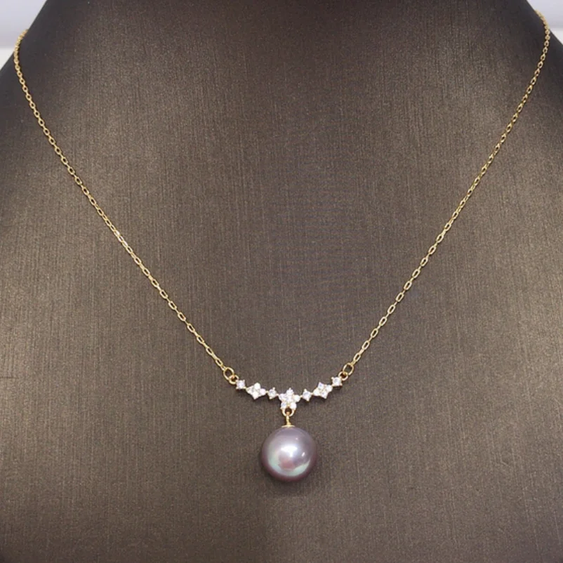 

CHARMING GENUINE NATURAL SOUTH SEA PINK PURPLE PEARL PENDANT NECKLACE 17" AAAA9999